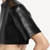 Kort T-shirt för dam i svart