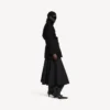 Kort trenchcoat i cocoon-modell för damer i svart