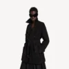 Kort trenchcoat i cocoon-modell för damer i svart