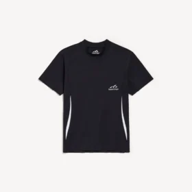 Kortärmad techwear-T-shirt för herr i marinblått/vitt