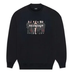 Äkta Balenciaga-tröja med rund hals ”Svart” 652981TIVA21000