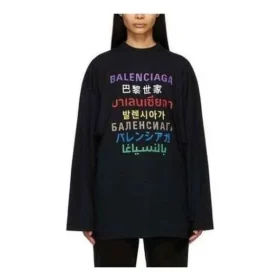 Languages Logo långärmad T-shirt ”Black Multicolor” 641667TJVI32771