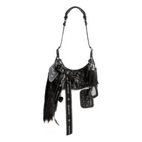 Le Cagole Collector XS-axelväska med strass ”Black” 6713092AASO1000