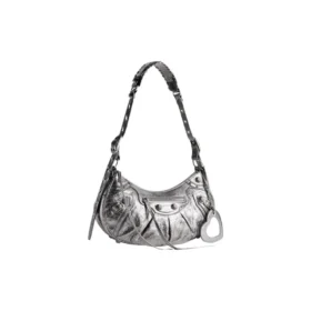 Le Cagole liten axelväska, metalliserad ”Silver” 6713070GT3Y8103