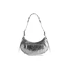 Le Cagole liten axelväska, metalliserad ”Silver” 6713070GT3Y8103
