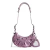 Le Cagole XS axelväska med leopardmönster ”Pink” 6713092AAV75651