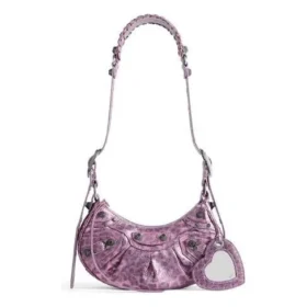 Le Cagole XS axelväska med leopardmönster ”Pink” 6713092AAV75651