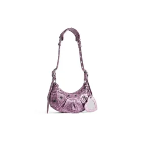Le Cagole XS axelväska med leopardmönster ”Pink” 6713092AAV75651