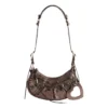 Le Cagole Xs axelväska metalliserad ”Brown” 6713090GT3Y2564