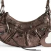 Le Cagole Xs axelväska metalliserad ”Brown” 6713090GT3Y2564