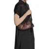 Le Cagole Xs axelväska metalliserad ”Brown” 6713090GT3Y2564