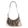 Le Cagole XS axelväska, metalliserad med leopardmönster ”Brown” 6713092AAV72529