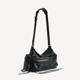 Le City-crossbodyväska för män med flera fickor, medium, i svart