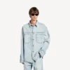 Långärmad denimskjorta för herr i ljusblått Långärmad denimskjorta för herr i ljusblått