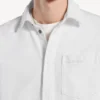 Långärmad denimskjorta för herr i vitt