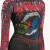 Långärmad klänning för dam i svart med extremt tie-dye-mönster Långärmad klänning för dam i svart med extremt tie-dye-mönster