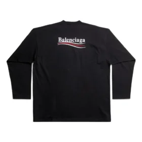 Långärmad T-shirt för Political Campaign, stor passform ”Black” 681046TKVJ11070