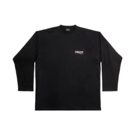 Långärmad T-shirt för Political Campaign, stor passform ”Black” 681046TKVJ11070