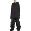 Långärmad T-shirt i oversized-modell ”Black Faded” 739783TOVF49034