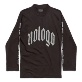 Långärmad T-shirt utan logotyp ”Black Grey” 788244TQVK51200