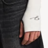 Långärmad techwear-T-shirt för herr i marinblått/vitt