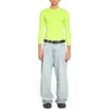 Långärmad tröja med rund hals ”Fluo Yellow” 704103TMVB77204