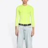 Långärmad tröja med rund hals ”Fluo Yellow” 704103TMVB77204