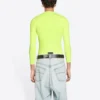 Långärmad tröja med rund hals ”Fluo Yellow” 704103TMVB77204