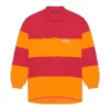 Långärmad, uppskuren pikétröja ”Raspberry Fluo Orange” 657073TKVA56667