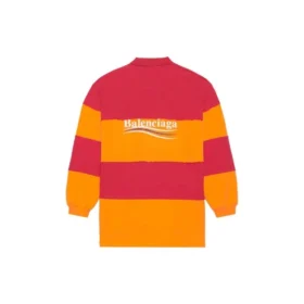 Långärmad, uppskuren pikétröja ”Raspberry Fluo Orange” 657073TKVA56667