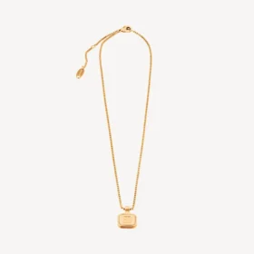 Långt Nano Square-halsband i guld
