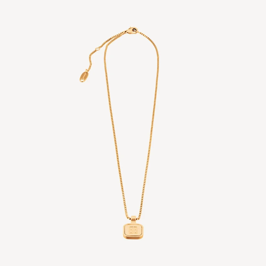 Långt Nano Square-halsband i guld Långt Nano Square-halsband i guld