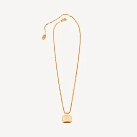 Långt Nano Square-halsband i guld