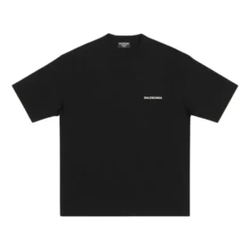 Logo-T-shirt, medium passform, ”svart” 612966TMVF41070
