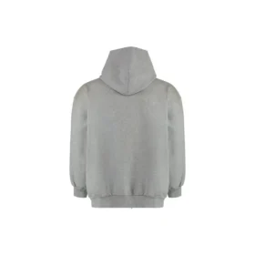 Luvtröja i sliten bomullsjersey med dragkedja ”Grey” 744454TOVV91241