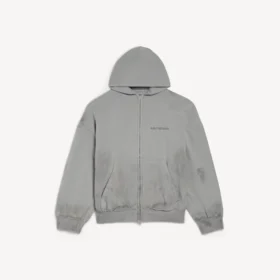 Luvtröja med dragkedja för män från Balenciaga i Balenciaga-grått med regelbunden passform