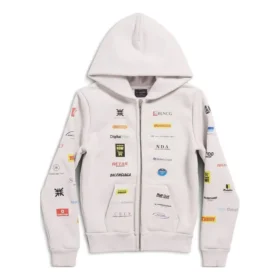 Luvtröja med dragkedja i affärsengelska ”Off White” 788243TQVH69016