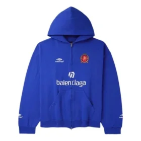 Luvtröja med dragkedja och logotyp ”Blå” 744457TSVG94011