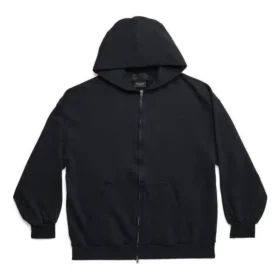 Luvtröja med dragkedja och ytterficka, smal passform ”Black Faded” 744454TOVF51055