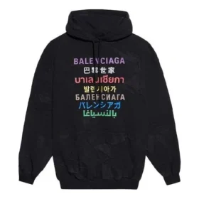 Luvtröja med flerfärgat logotryck, svart 578135TJVI62771