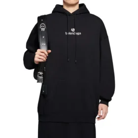 Luvtröja med långärmad och alfabettryck, svart 578135TJVE11034