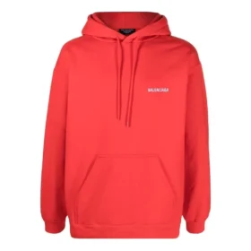 Luvtröja med logo på ryggen, normal passform ”Bright Red” 600583TMVF53168
