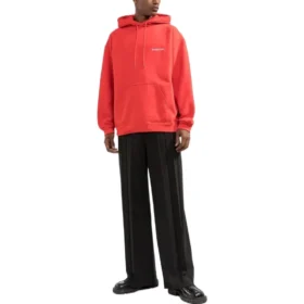 Luvtröja med logo på ryggen, normal passform ”Bright Red” 600583TMVF53168