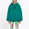 Luvtröja med logotyp, grön 556111TDV043068