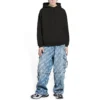 Luvtröja med logotyp, medium passform ”Washed Black” 600583TLVB81146