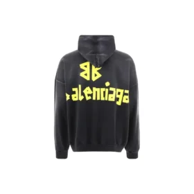 Luvtröja med sönderrivna fickor i Tape Type-stil, oversized ”Black Faded” 744190TOVB11055