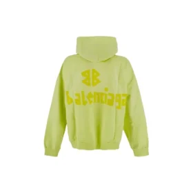 Luvtröja med sönderrivna fickor i Tape Type-stil, oversized ”Fluo Yellow” 744441TOVB17204