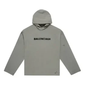 Luvtröja med suddat logo och sliten look ”Grey” 661711TKVD68174
