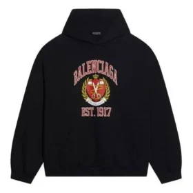 Luvtröjor med college-logotryck, bred passform, grundad 1917, ”Svart” 675003TLV901076