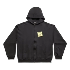 Luvtröjor med dragkedja och klisterlappar, medium passform ”Black Faded” 744457TOVD31055
